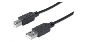 MANHATTAN Hi-Speed USB Device Cable, Type-A Male / Type-B Male, 5m (3 ft.), Black