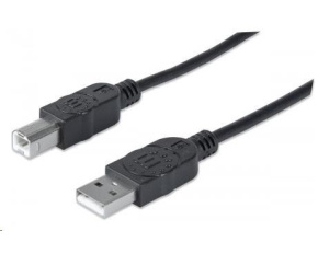 MANHATTAN Hi-Speed USB Device Cable, Type-A Male / Type-B Male, 5m (3 ft.), Black