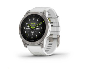 Garmin epix Sapphire, Titan/ White Silicone Band, EU