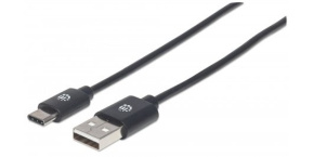 MANHATTAN kabel Hi-Speed USB-C, C Male / A Male, 2m, černý