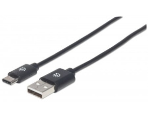 MANHATTAN kabel Hi-Speed USB-C, C Male / A Male, 2m, černý