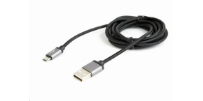 GEMBIRD Kabel USB A Male/Micro B Male 2.0, 1,8m, opletený, černý, blister