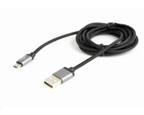 GEMBIRD Kabel USB A Male/Micro B Male 2.0, 1,8m, opletený, černý, blister