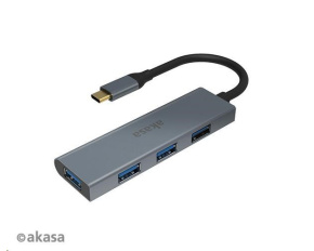 AKASA Hub USB-C 4x USB 3.0 port, Aluminium