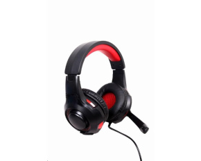 GEMBIRD sluchátka s mikrofonem GHS-U-5.1-01, gaming, 5.1 surround, černo-červená, USB