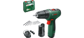 BOSCH EasyDrill 1200 akumulátorový vrtací šroubovák, 30 Nm, 10mm rychloupínací sklíčidlo, 2x akumulátor PBA 12V 1.5Ah