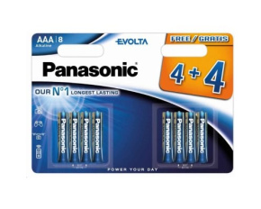 PANASONIC Alkalické baterie Evolta Platinum LR03EGE/8BW 4+4F AAA 1,5V (Blistr 8ks)