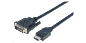 MANHATTAN kabel HDMI Male to DVI-D 24+1 Male, Dual Link, Black, 3m