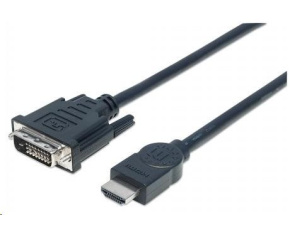 MANHATTAN kabel HDMI Male to DVI-D 24+1 Male, Dual Link, Black, 3m