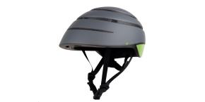 ACER Foldable Helmet (skládací helma), šedá se zeleným reflexním pruhem vzadu, velikost L (60-63 cm), 375 gr