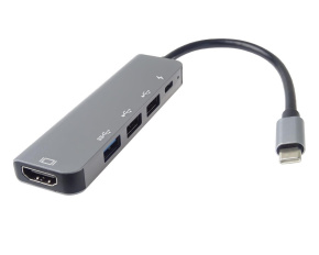 PremiumCord Adaptér USB-C na HDMI + USB3.0 + 2x USB2.0 + PD(power delivery)