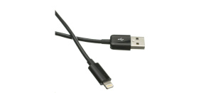 C-TECH kabel USB 2.0 Lightning (IP5 a vyšší) nabíjecí a synchronizační kabel, 1m, černý