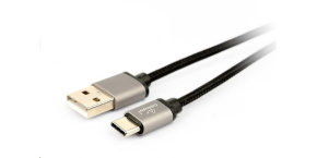 GEMBIRD Kabel USB na USB-C kabel (AM/CM), 1,8m, opletený, černý, blister