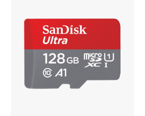 SanDisk MicroSDXC karta 128GB Ultra (100MB/s, Class 10, Android) + adaptér