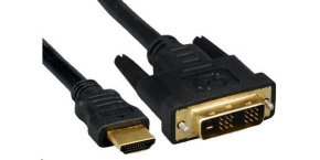 PREMIUMCORD Kabel HDMI - DVI-D 1m (M/M, zlacené kontakty, stíněný)