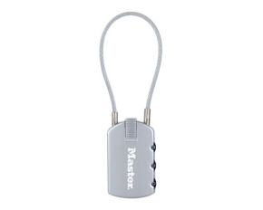 Master Lock 4684EURD visací zámek pro zavazadla, 30 mm, třemen z ocelového lanka, stříbrný