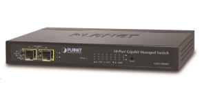 Planet GSD-1002M Switch, 8 x 10/100/1000 + 2 x 100/1000 Combo port, management, PoE-in napájení