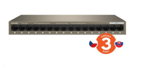 Tenda TEG1016M - 16-port Gigabit Ethernet Switch, 10/100/1000 Mbps, Fanless, Kov