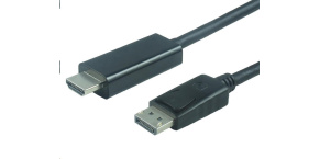 PREMIUMCORD Kabel DisplayPort 1.2 na HDMI 2.0, pro rozlišení 4Kx2K@60Hz, 2m