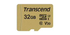 TRANSCEND MicroSDHC karta 32GB 500S, UHS-I U3 V30 + adaptér