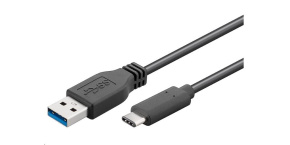 PremiumCord Kabel USB 3.1 konektor C/male - USB 3.0 A/male, černý, 2m