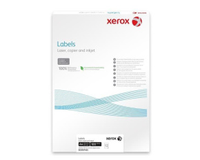 Xerox Papír - Bílé samolepicí štítky pro černobílý tisk - ostré rohy (Labels 1UP 210x297, 100 listů, A4)