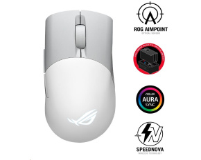 ASUS myš ROG KERIS WIRELESS AIMPOINT WHITE (P709), RGB, Bluetooth, bílá