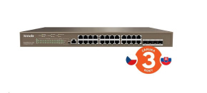 Tenda TEG5328P-24-410W - L3 managed Gigabit PoE AT Switch, 24x PoE AF/AT 10/100/1000Mbps, 4xSFP 1Gbps