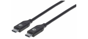 Manhattan USB-C kabel, USB 2.0, Male na Male, 480 Mbps, 5 A, 2m, černá