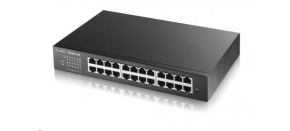 Zyxel GS1900-24E 24-port Desktop Gigabit Web Smart switch: 24x Gigabit metal, IPv6, 802.3az (Green), fanless, rack kit