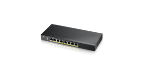 Zyxel GS1915-8EP 8-port Gigabit Web Smart PoE switch, 8x gigabit RJ45, fanless, 60W PoE budget