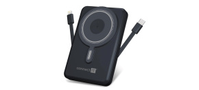 CONNECT IT Powerbanka TravelCharge, MagSafe, 10000 mAh, USB-C, Lightning, Šedá