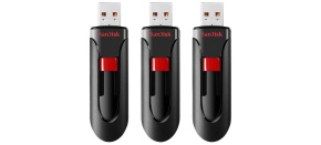 SanDisk Flash Disk 32GB Cruzer Glide, USB 2.0, Černá, 3 Pack