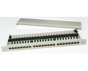 19" Patch panel 24port, FTP, Cat6A, šedý