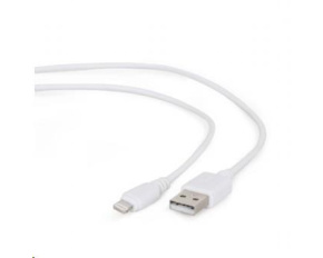 GEMBIRD Kabel USB 2.0 Lightning (IP5 a vyšší) nabíjecí a synchronizační kabel, 2m, bílý