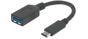 MANHATTAN Kabel Superspeed USB-C na USB, 15cm, černá