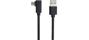 PREMIUMCORD Kabel USB typ C/M zahnutý konektor 90° - USB 3.0 A/M, 50cm
