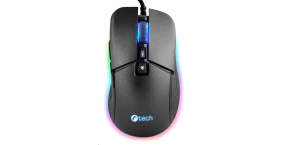 C-TECH herní myš Dawn, casual gaming, 6400 DPI, RGB podsvícení, USB