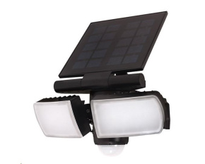 Solight LED solární osvětlení se senzorem, 8W, 600lm, Li-on, černá