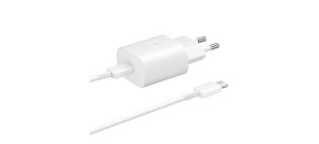 Samsung síťová nabíječka EP-TA800EWE + kabel EP-DA705BWE USB-C, 25W, bílá, (bulk)