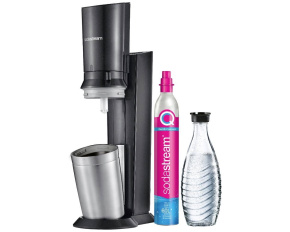 SodaStream Crystal 3.0 výrobník sody, 0,6l skleněná karafa, bombička s CO2, černý