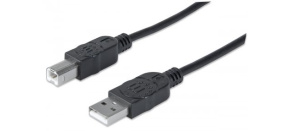 MANHATTAN Kabel USB 2.0 A-B propojovací 3m, černý