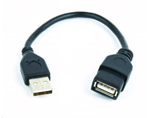 GEMBIRD USB kabel, A-A 15cm 2.0, prodlužovací, HQ Black, zlacené kontakty