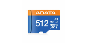 ADATA MicroSDXC karta 512GB Premier UHS-I C10 V10 (R:100/W:25 MB/s) + SD adaptér