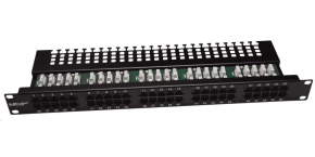 19" Patch panel LEXI-Net telefonní 50port, UTP, Cat3, krone, černý