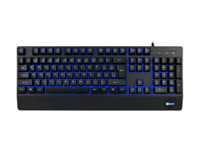 C-TECH Klávesnice KB-104BK, USB, 3 barvy podsvícení, černá, CZ/SK