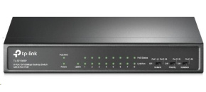 TP-Link CCTV switch TL-SF1009P (8x100Mb/s, 1x100Mb/s uplink, 8xPoE+, 65W, fanless)