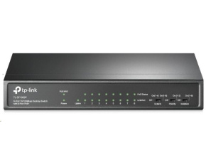 TP-Link CCTV switch TL-SF1009P (8x100Mb/s, 1x100Mb/s uplink, 8xPoE+, 65W, fanless)