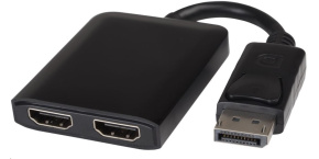 PREMIUMCORD Adaptér DisplayPort - 2x HDMI, MST, rozšíření+zrcadlení+2 obrazy, 4K*2K@30Hz