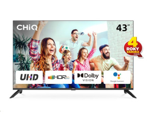 CHiQ U43G7LX TV 43", UHD, smart, Android, Dolby Vision, Frameless